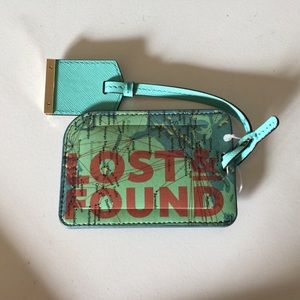 CARTOGRAPHY LUGGAGE TAG TEAL/AQUA NWOT